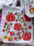 Tomato Tote - Hand Painted Large Tote Bag