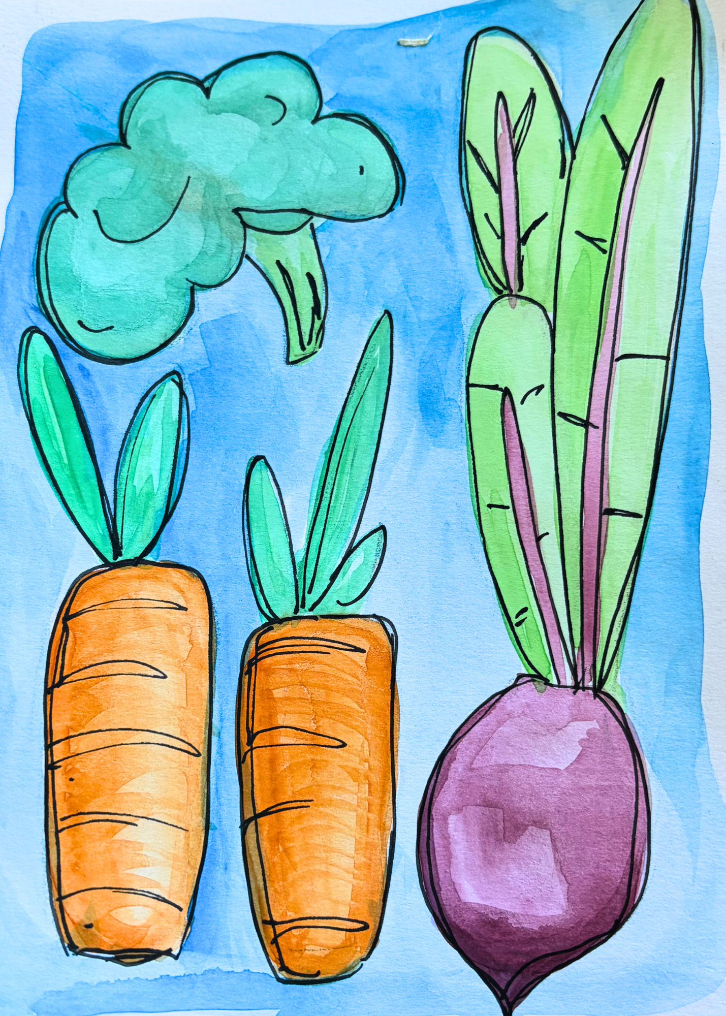 Veggie Watercolor- 5x7 art print