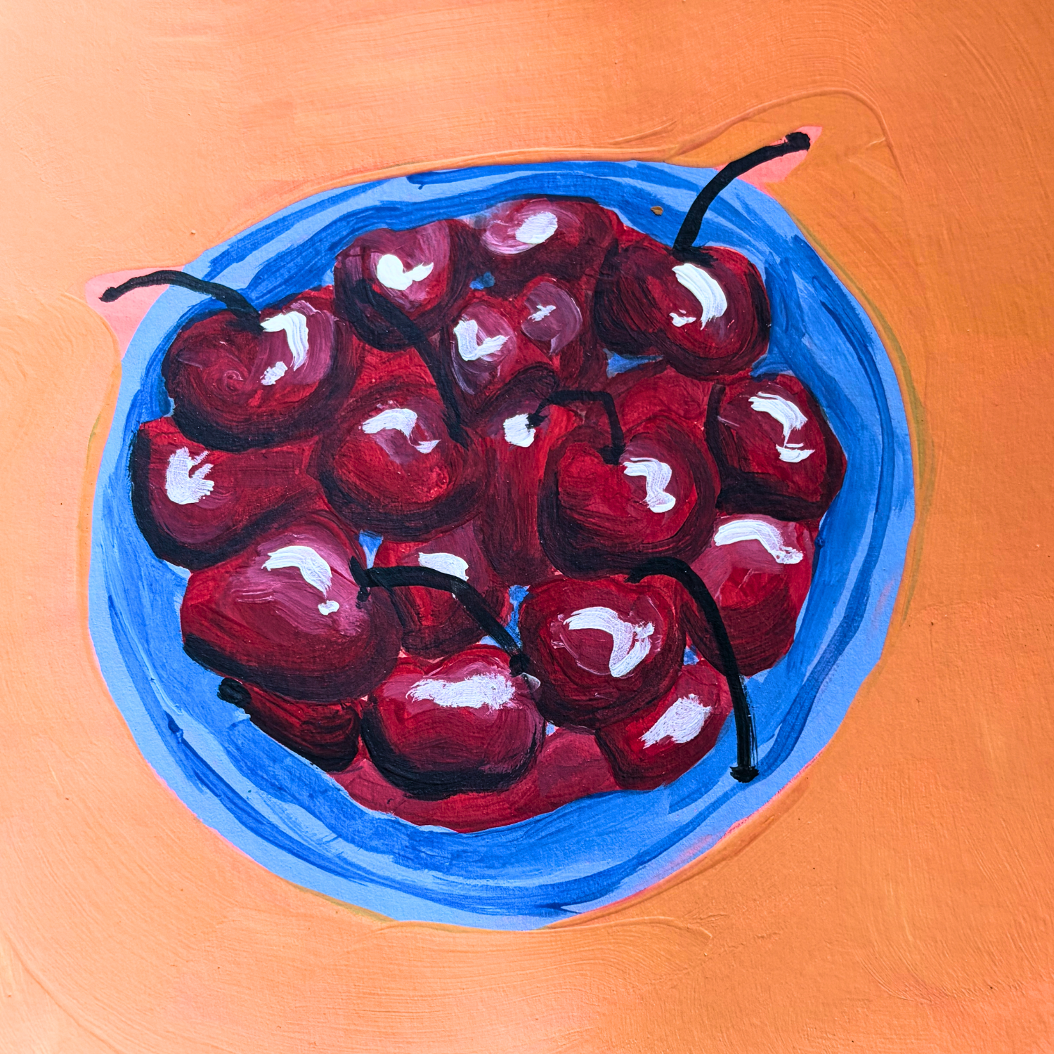 Bowl of Cherries - 5x5 Art Print
