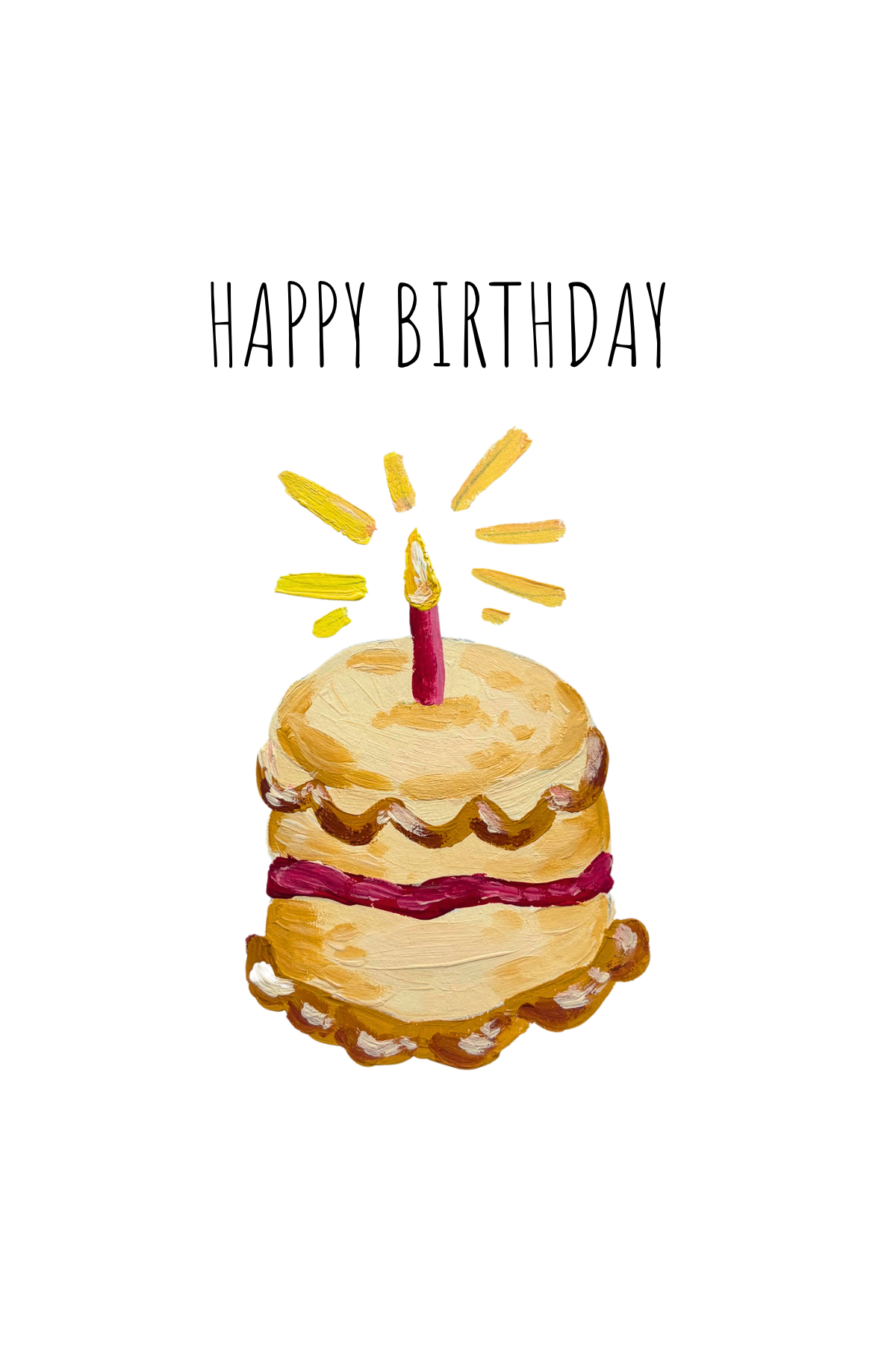 Vanilla Cake Happy Birthday - 4x6 Card Print
