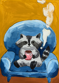Raccoons Love Coffee - 5x7 Art Print