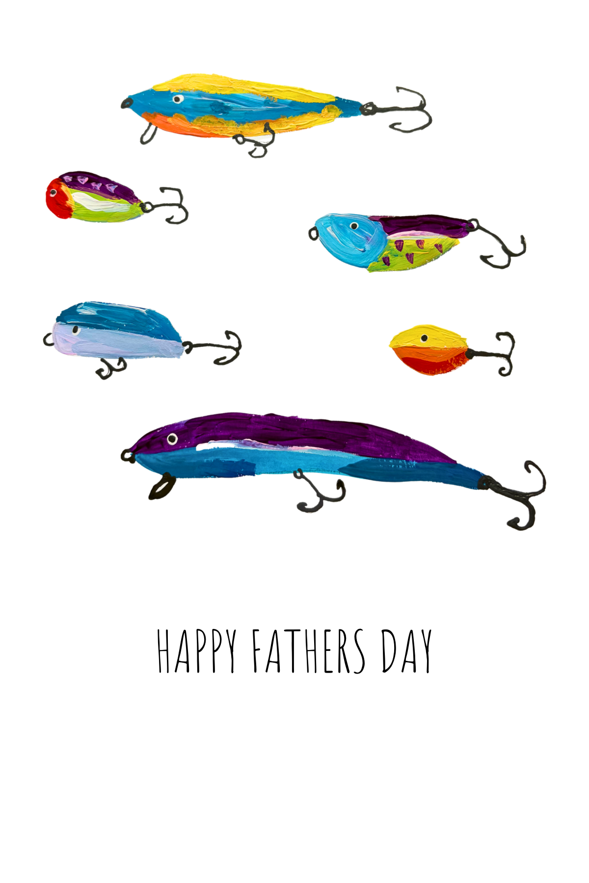 Happy Father’s Day Fishing Lures - 4x6 Card Print