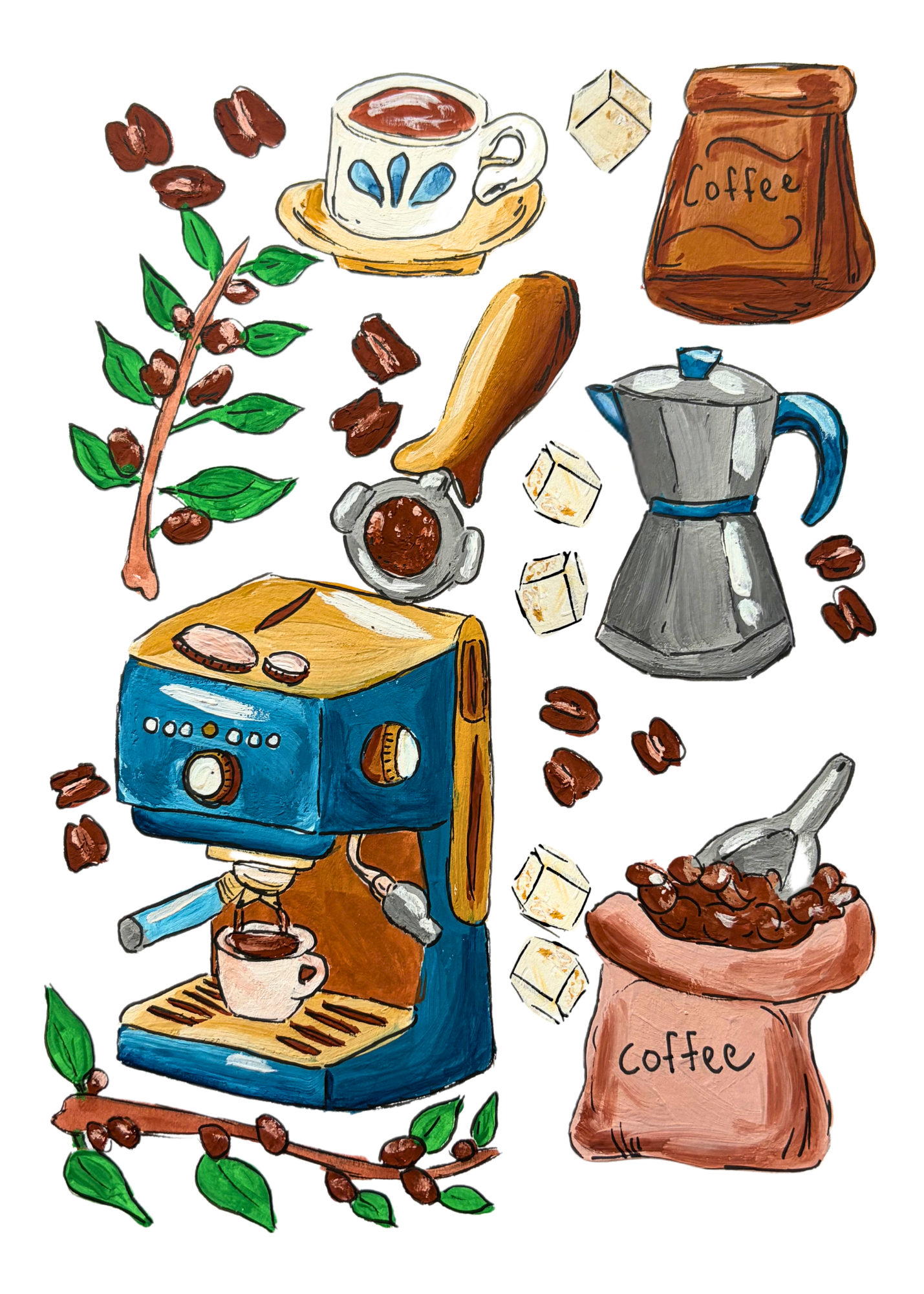 Coffee Lover Starter Pack - 5x7 Art Print